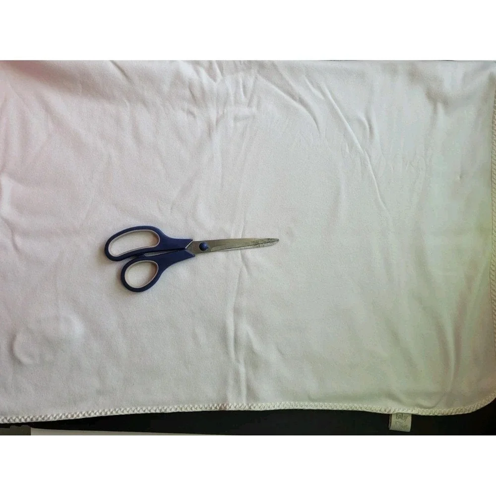 Vintage Baby Dior White Baby Blanket 36 x 30 Luxury Nursery Cotton Satin Edge